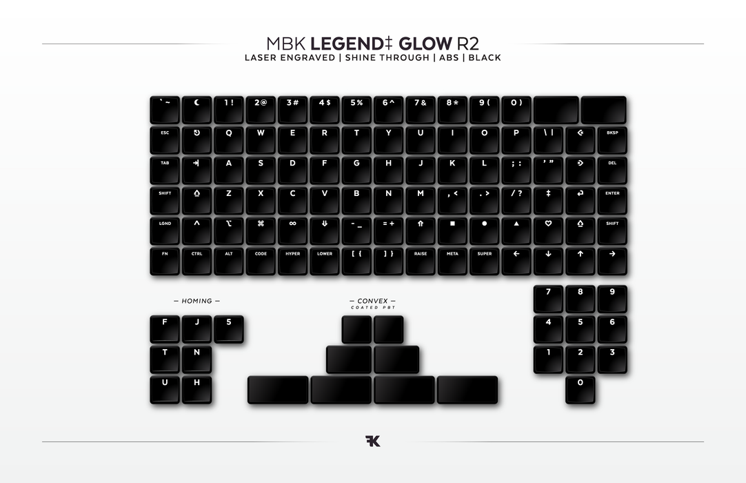 MBK Choc Glow Legended Keycaps