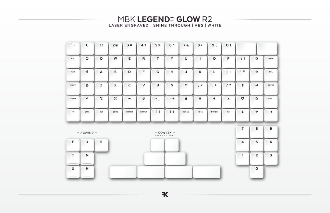 MBK Choc Glow Legended Keycaps