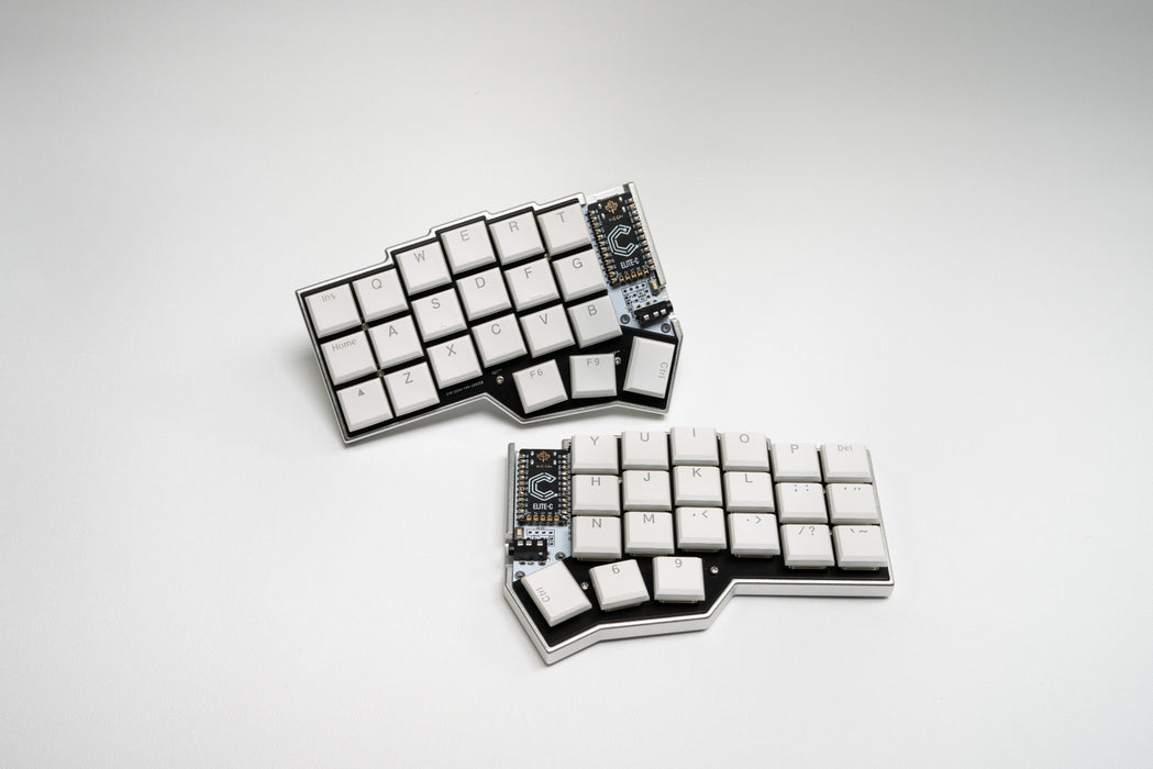 A top view of the two sides of the Corne LP case.