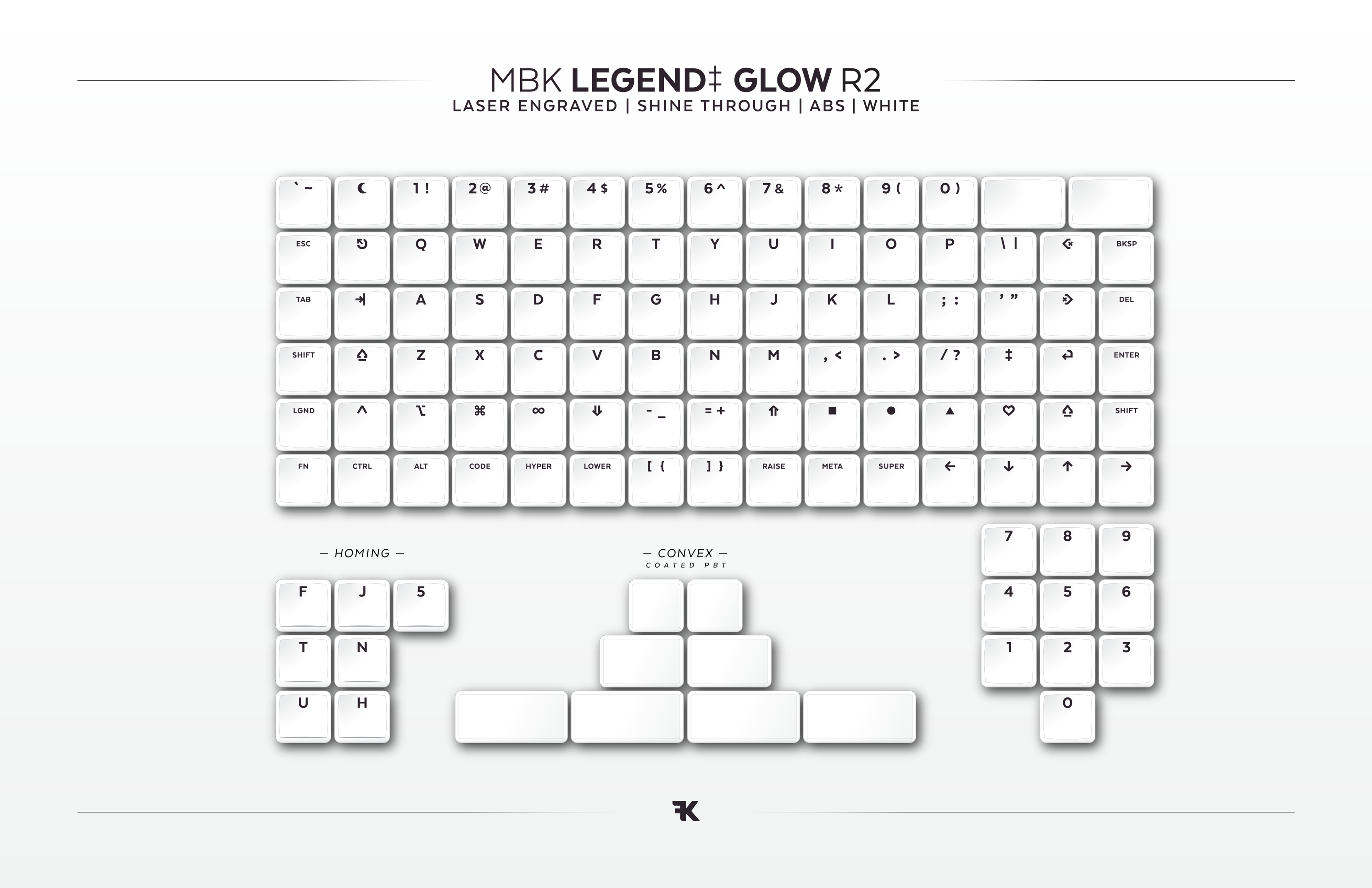 MBK Choc Glow Legended Keycaps — splitkb.com