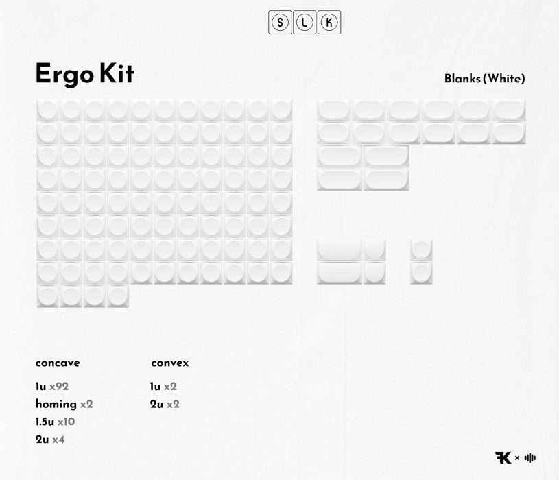 SLK PBT - Ergo Blanks - MX-compatible low profile keycaps