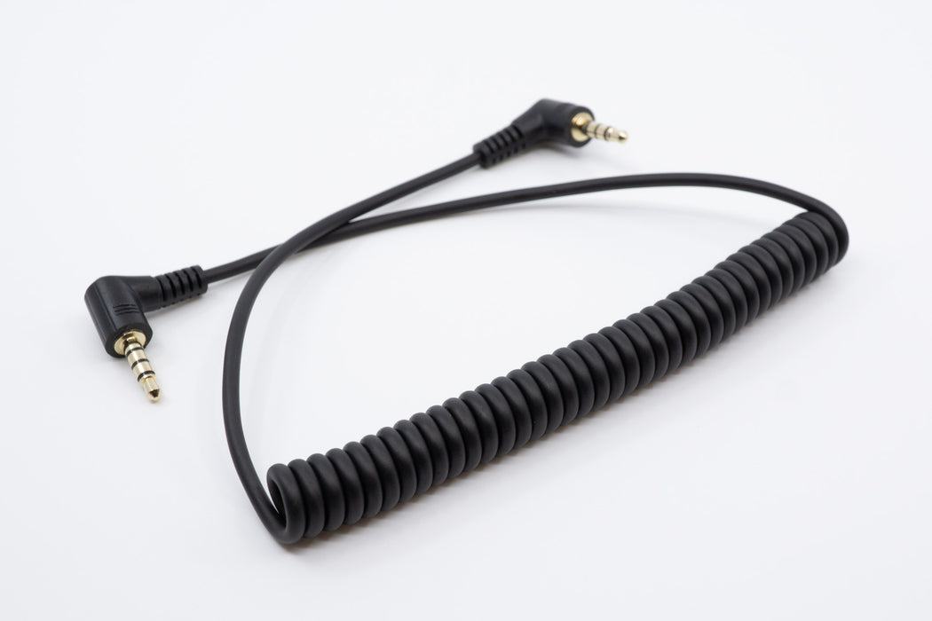 Coiled Angled TRRS Cable / 40cm