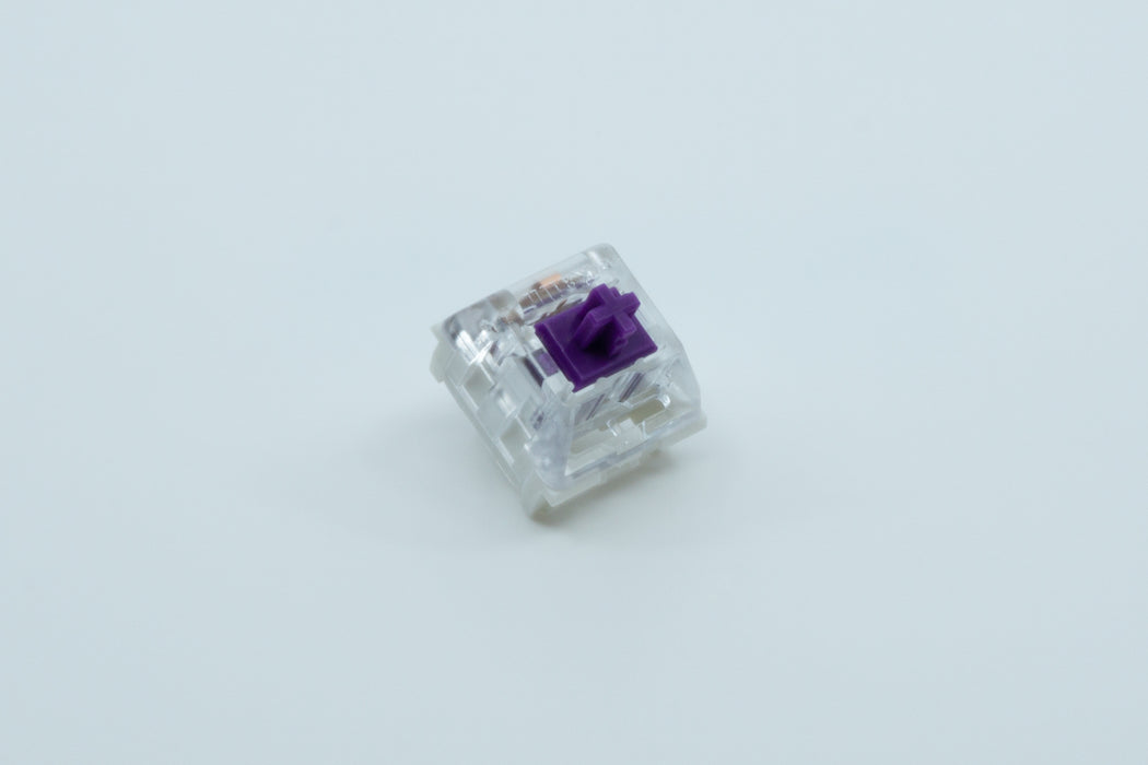 An angled view of the Kailh Pro Purple switch.
