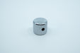 A photo showing the side of the shiny knurled metal encoder knob.